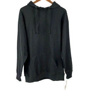 Jon Lauren Men's Size XL Blank Black Pullover Hoodie Sweatshirt NWT